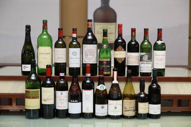 Wine Legends Room wine line-up